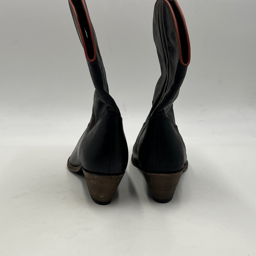 NEW Free People Borderline Black Heeled Boots with Classic Western Style - Picture 5 of 7